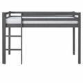 Lit Enfant Mezzanine en Bois Gris 90x200 cm