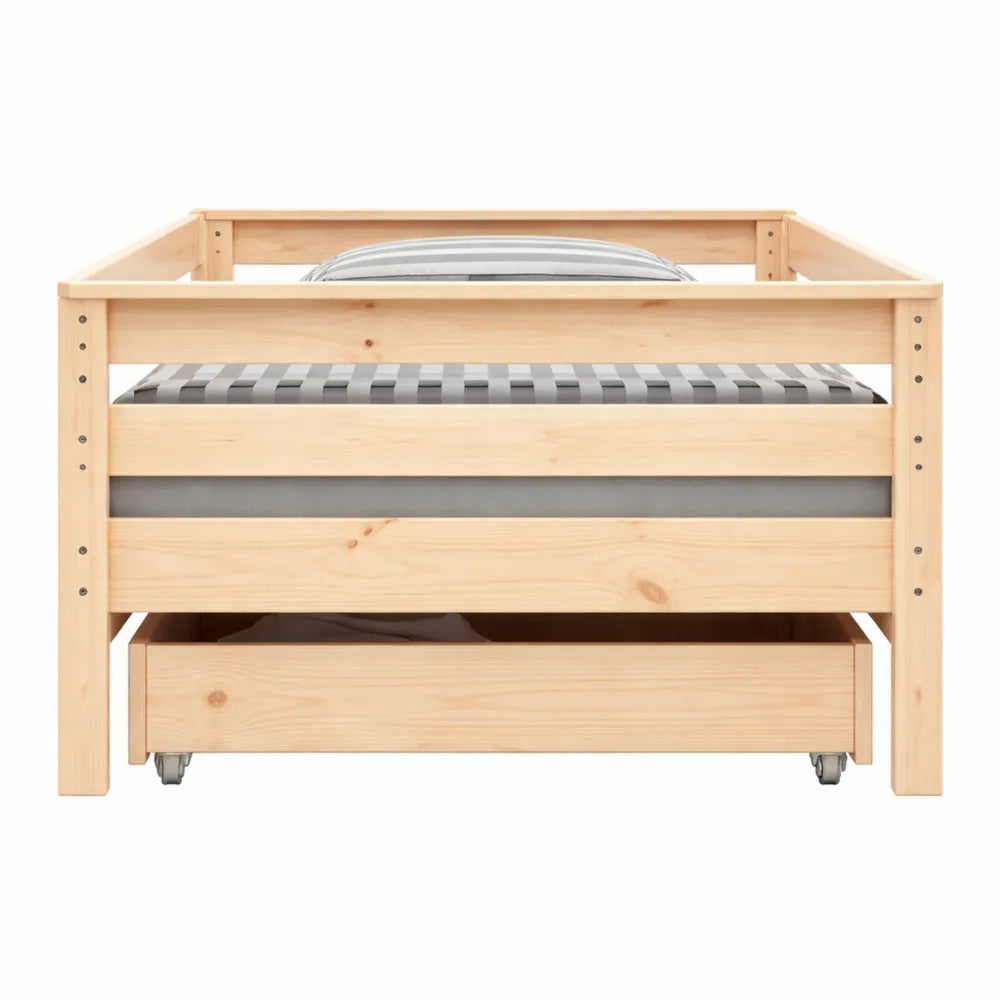 Lit Enfant en Bois Massif avec Rangement Tiroirs