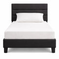 Lit simple ajustable en tissu noir pour enfant ou adulte