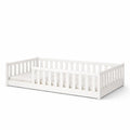 Lit enfant 90x200 cm avec barrière de sécurité et sommier à lattes
