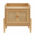 Table de Nuit Enfant en Bois et Rotin