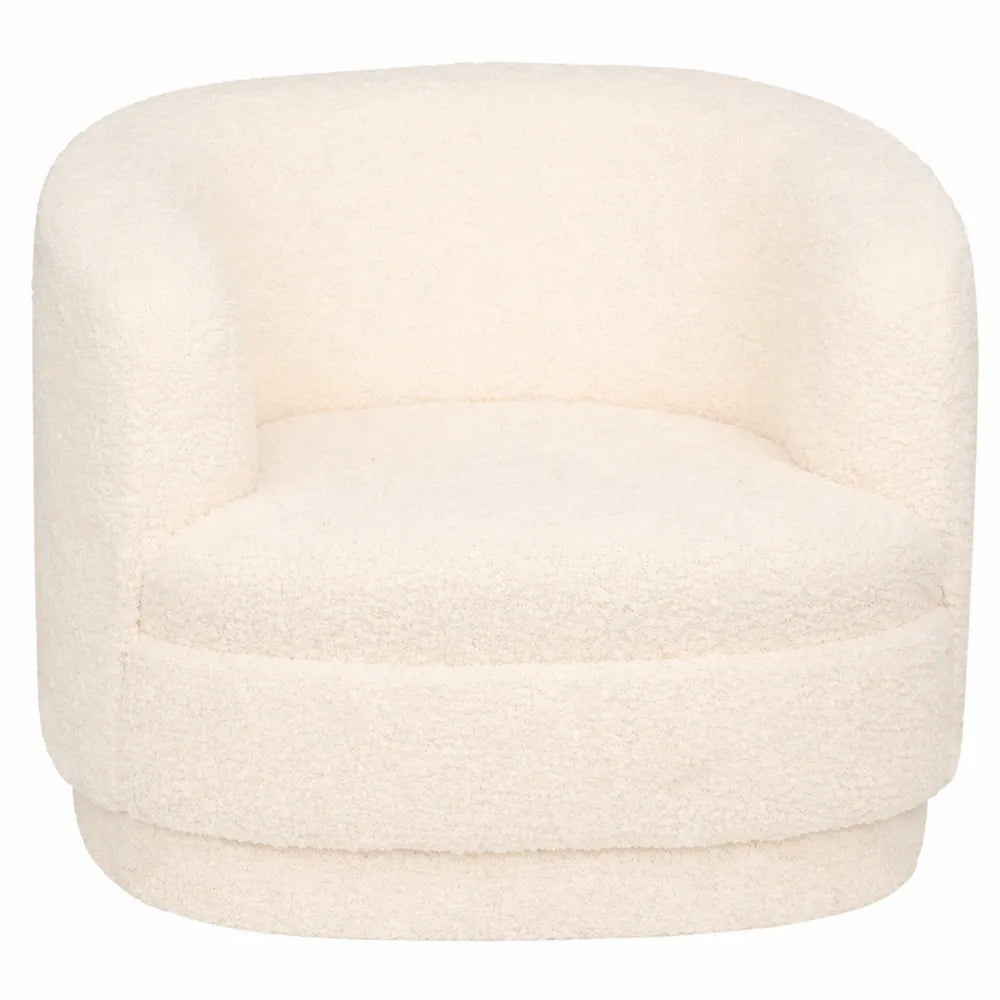 Fauteuil Enfant en Tissu Bouclette Blanc