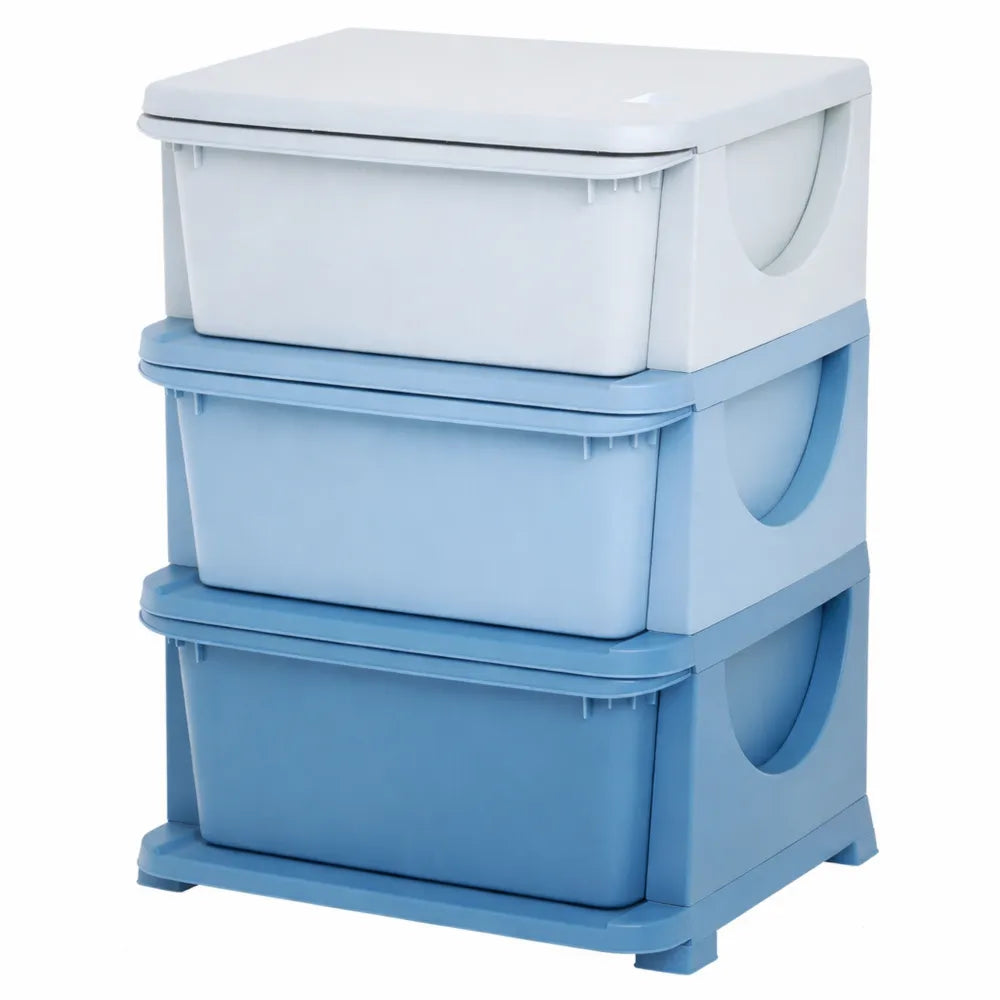 Armoire de Rangement 3 Tiroirs pour Enfants 3-6 Ans