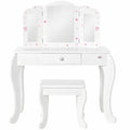 Table de Maquillage Enfant avec Miroir et Tiroir